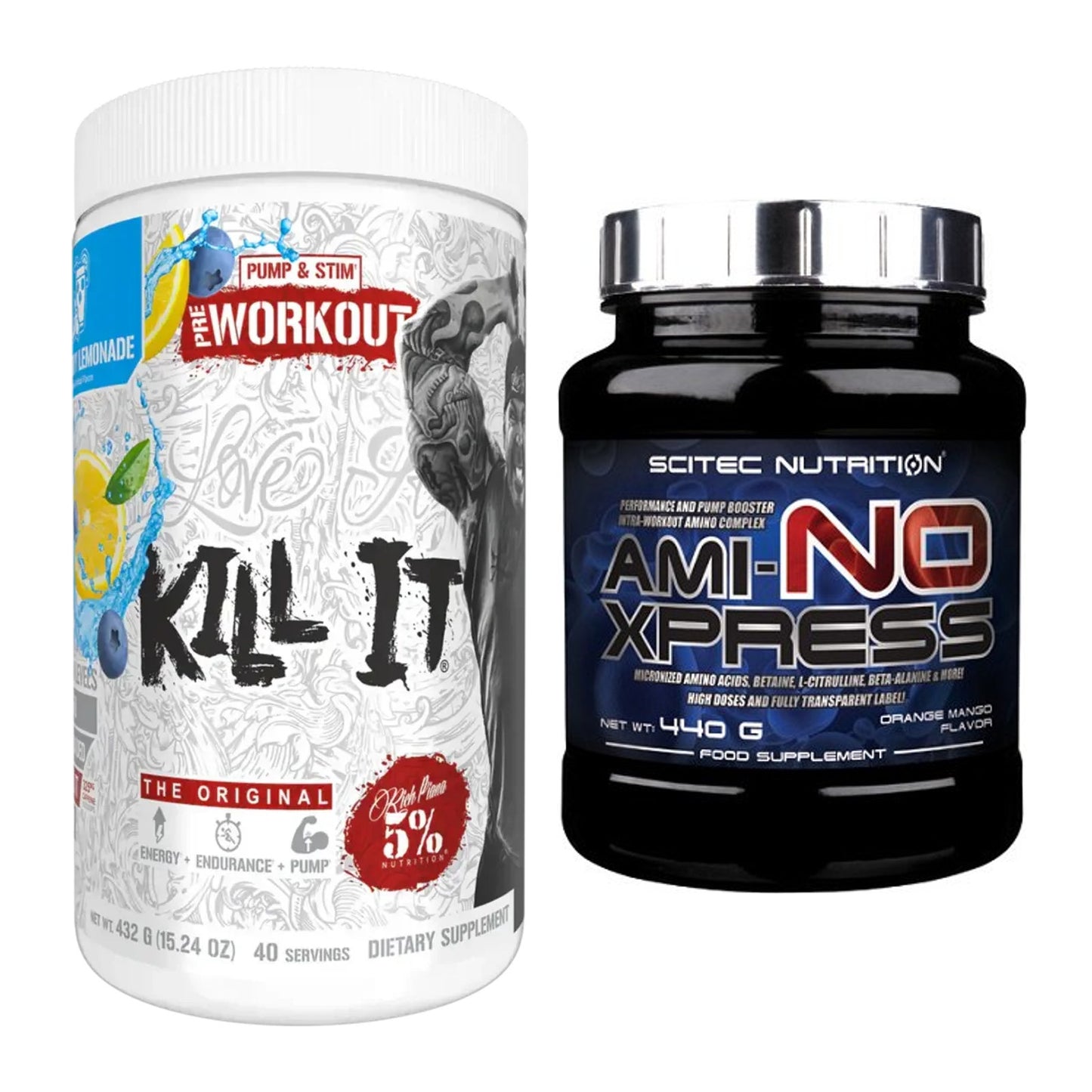 Trainings-Set: Rich Piana 5% Nutrition Kill It + Scitec Ami-NO Xpress – alle enthaltenen Artikel