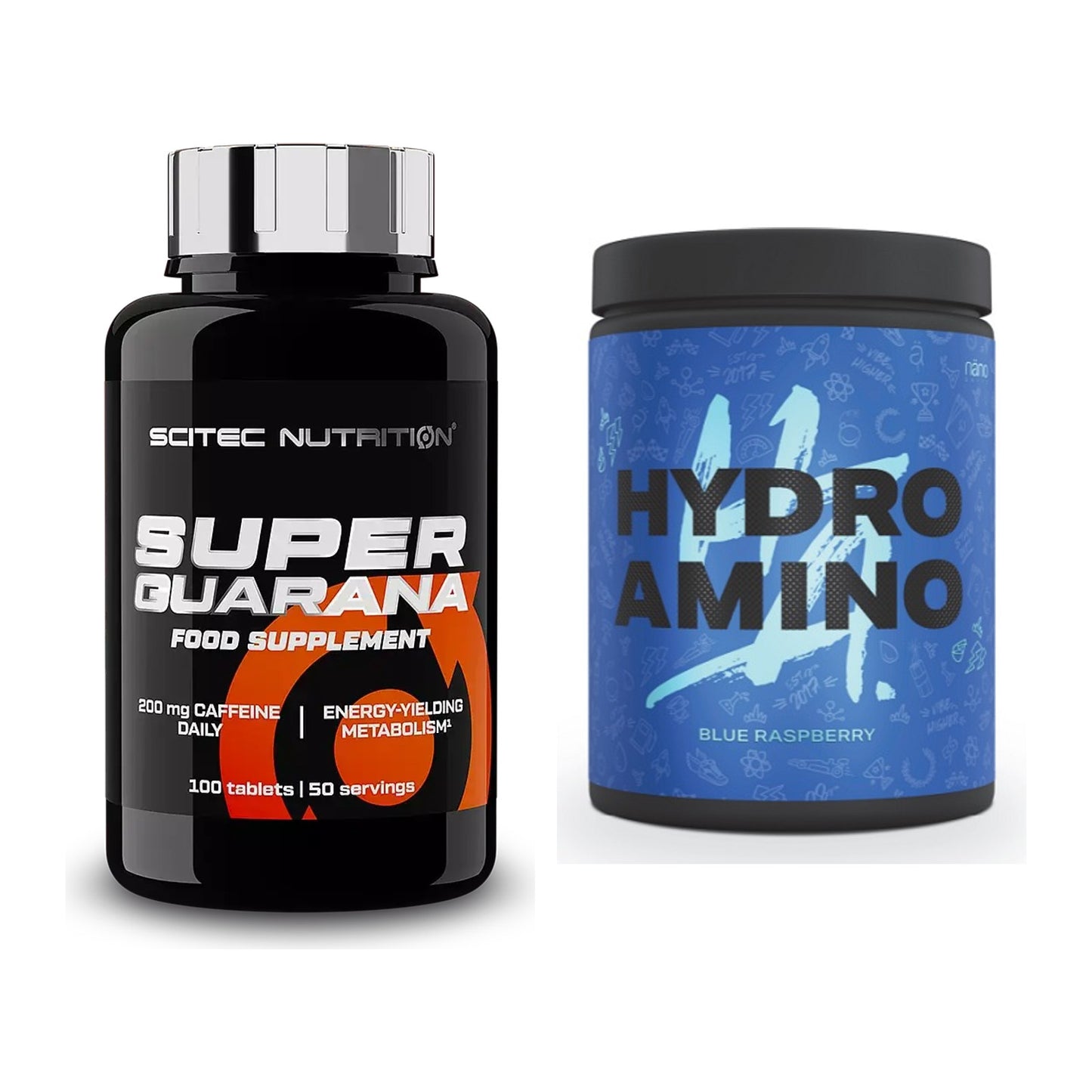 Trainings-Set: Scitec Super Guarana 100 Tabl. + Nanosupps Hydro Amino – alle enthaltenen Artikel