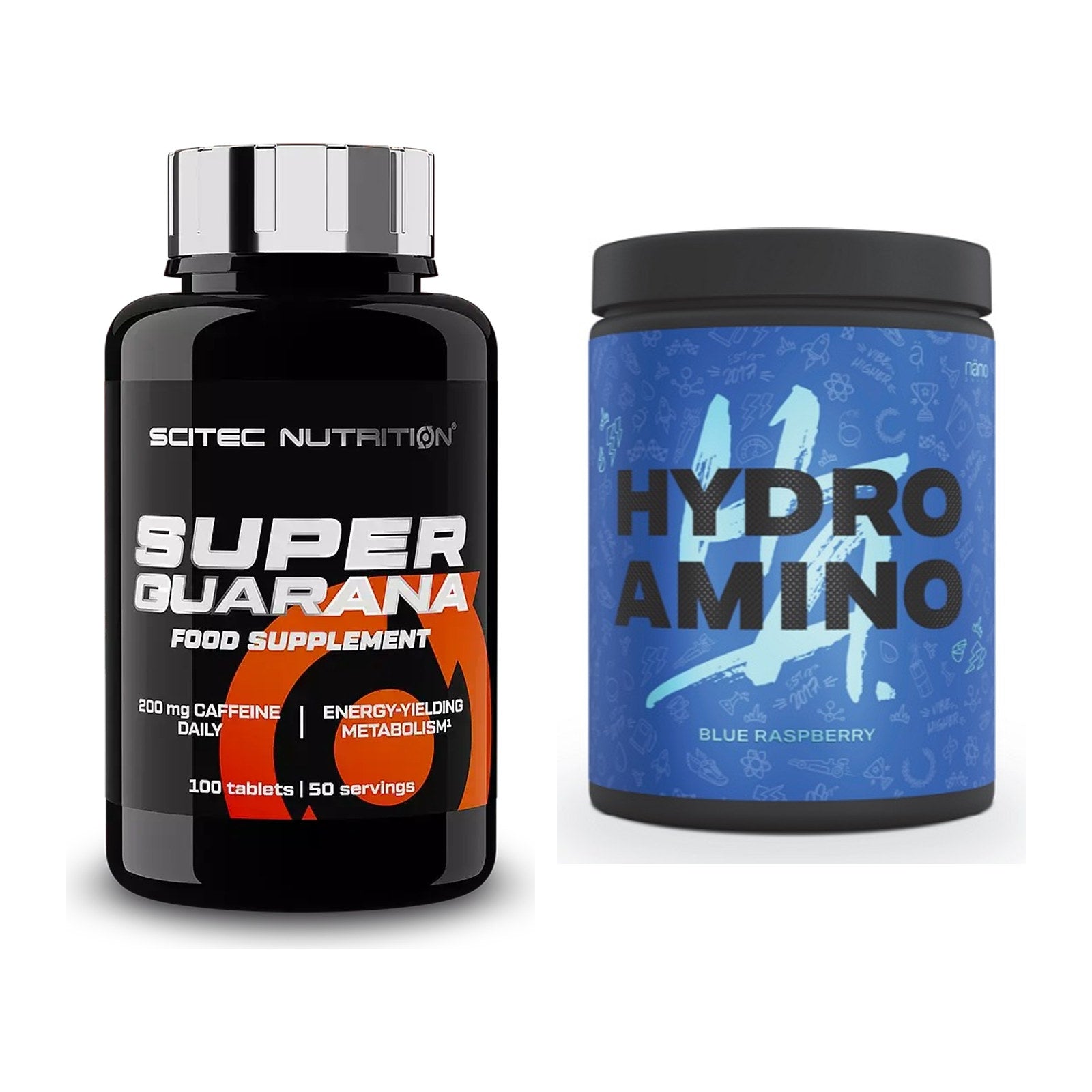 Trainings-Set: Scitec Super Guarana 100 Tabl. + Nanosupps Hydro Amino – alle enthaltenen Artikel