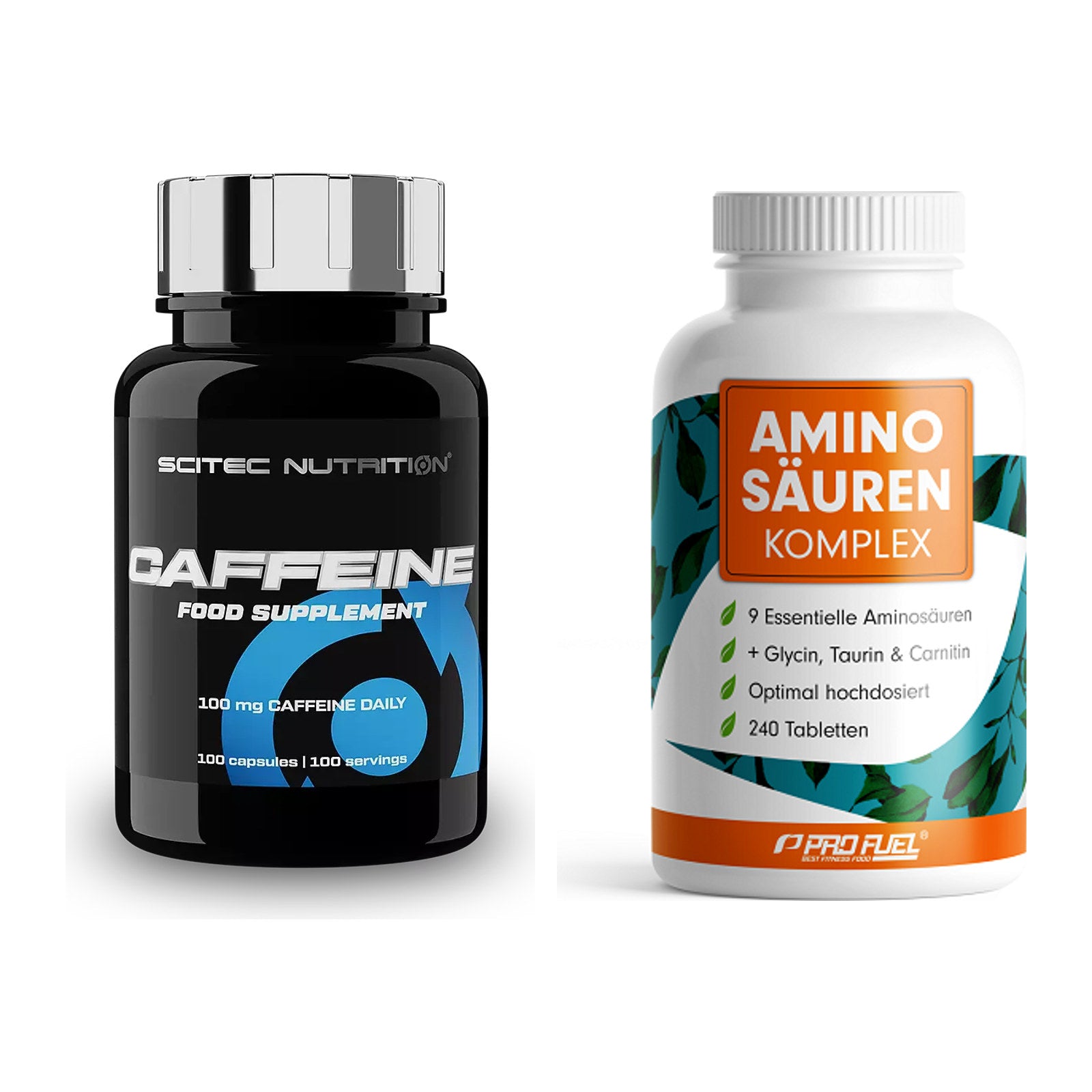 Trainings-Set: Scitec Caffeine + ProFuel Aminosäuren Komplex 240 – alle enthaltenen Artikel