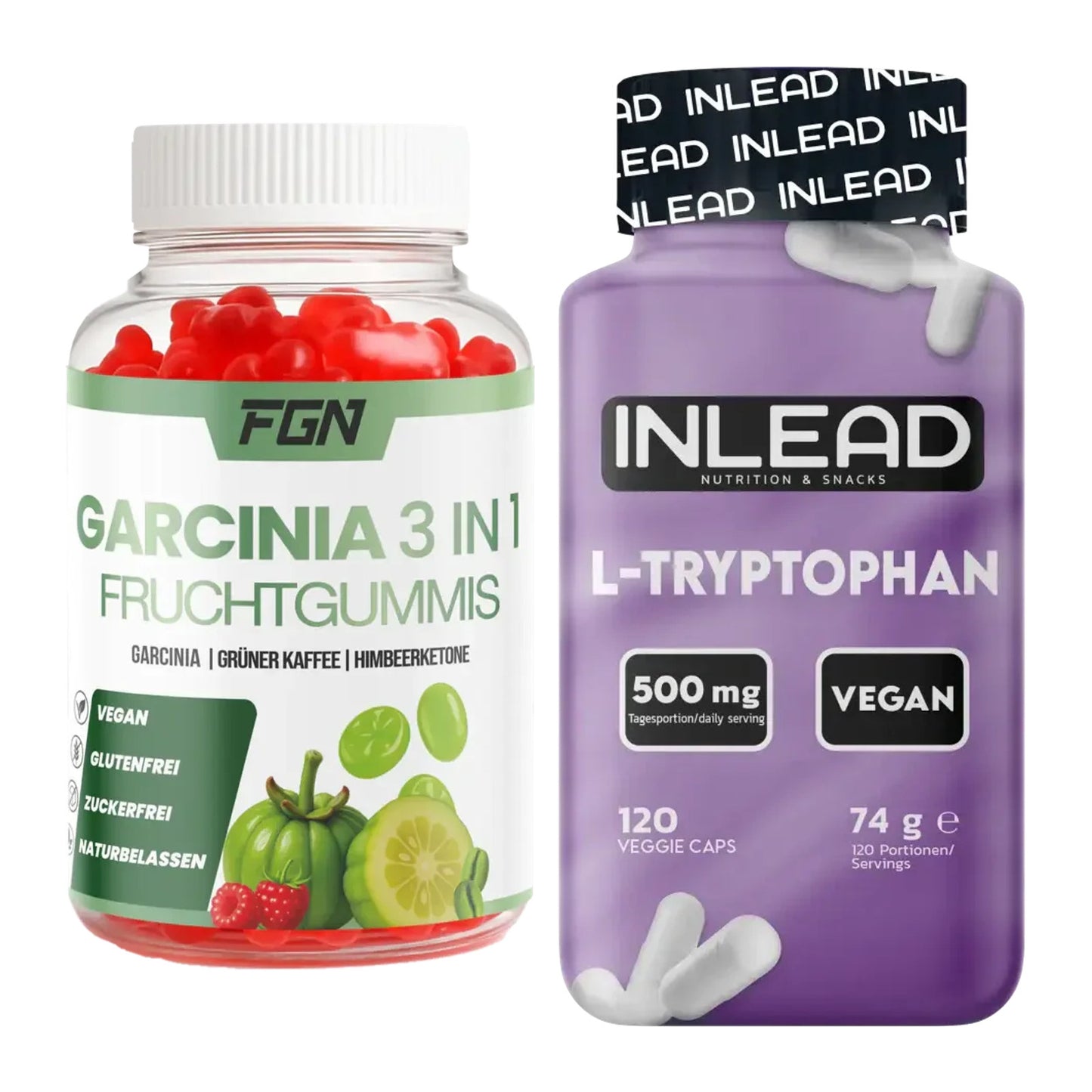 Trainings-Set: FGN Garcinia 60 + INLEAD L-Tryptophan 500mg – alle enthaltenen Artikel