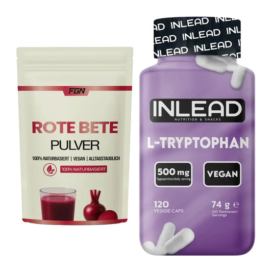Trainings-Set: FGN Rote Beete Pulver + INLEAD L-Tryptophan 500mg – alle enthaltenen Artikel