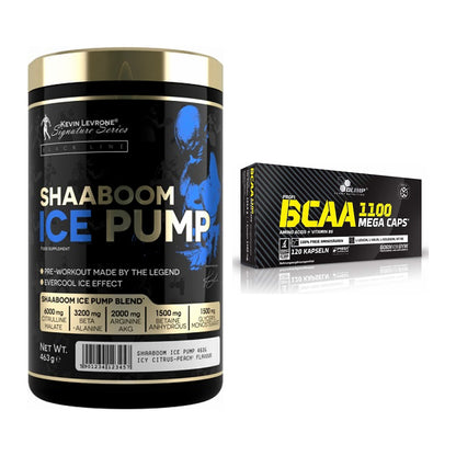 Trainings-Set: Kevin Levrone Shaaboom Ice Pump + Olimp BCAA Mega Caps – alle enthaltenen Artikel