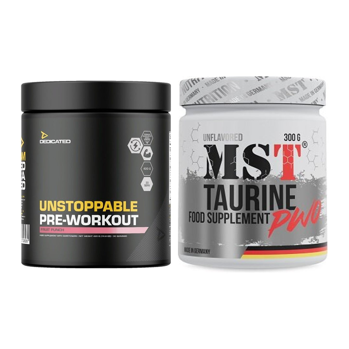 Trainings-Set: Dedicated Unstoppable + MST Taurine – alle enthaltenen Artikel