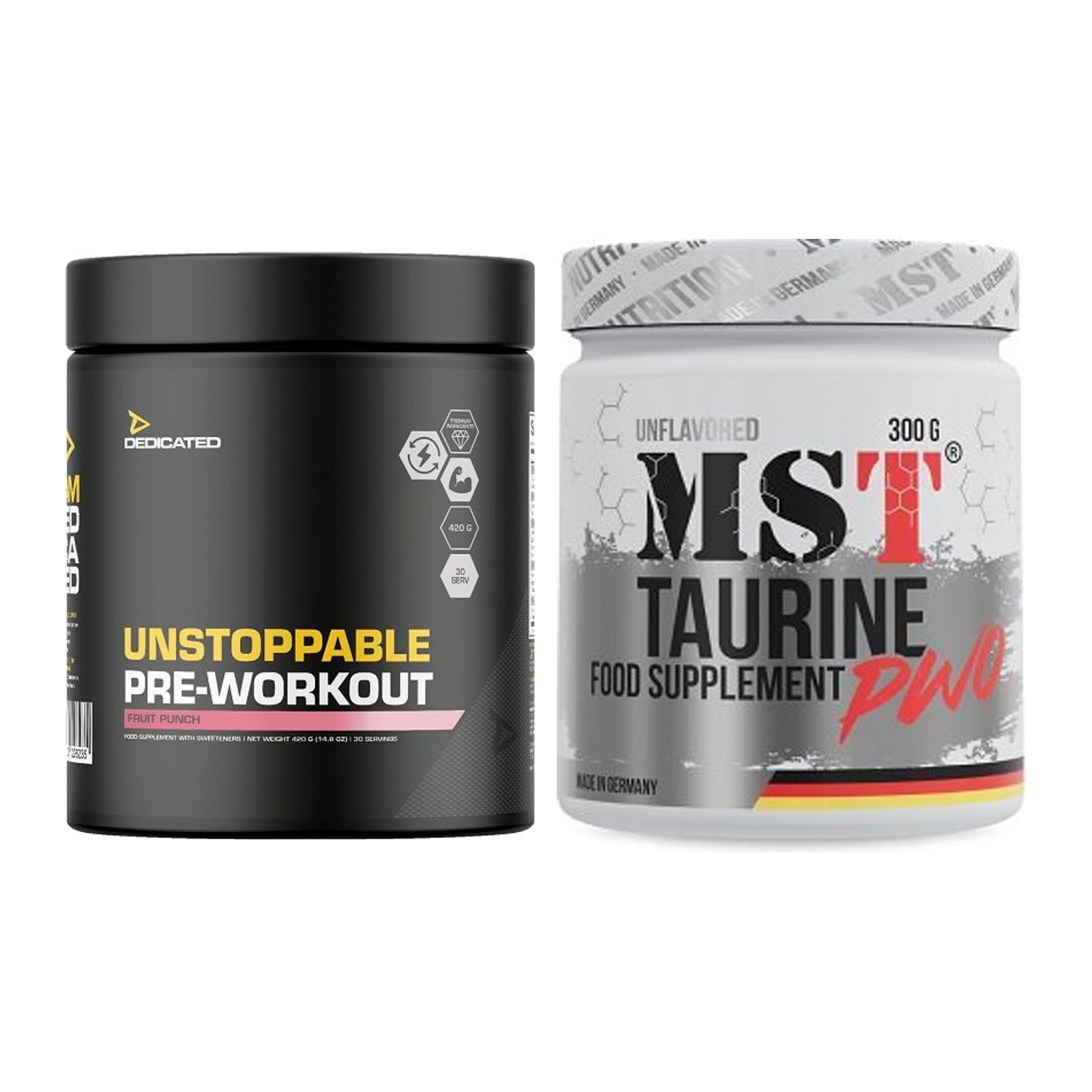 Trainings-Set: Dedicated Unstoppable + MST Taurine – alle enthaltenen Artikel