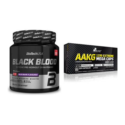 Trainings-Set: BioTech Black Blood CAF + Olimp AAKG Extreme Mega – alle enthaltenen Artikel