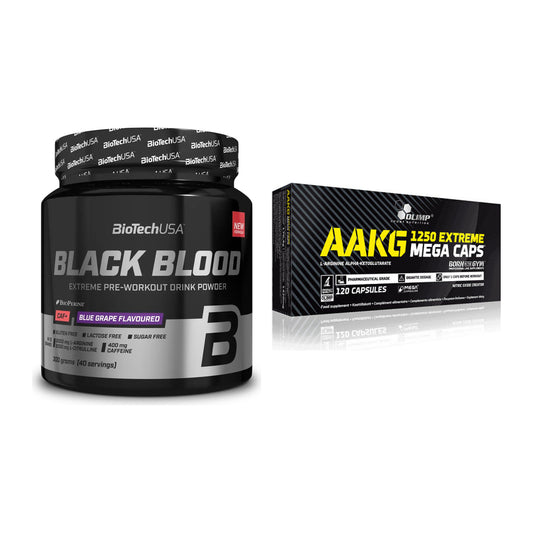Trainings-Set: BioTech Black Blood CAF + Olimp AAKG Extreme Mega – alle enthaltenen Artikel