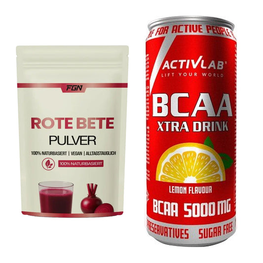 Trainings-Set: FGN Rote Beete Pulver + Activlab BCAA Xtra Drink 5000mg – alle enthaltenen Artikel