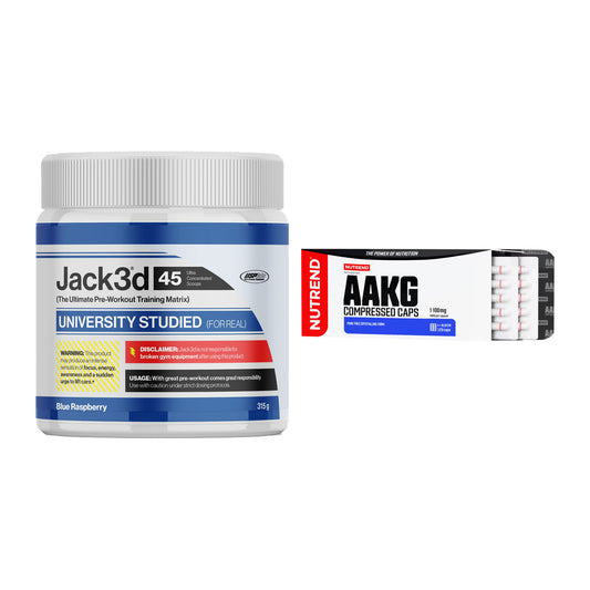 Trainings-Set: USP Labs Jack3d 45 Serv. + Nutrend AAKG Compressed – alle enthaltenen Artikel