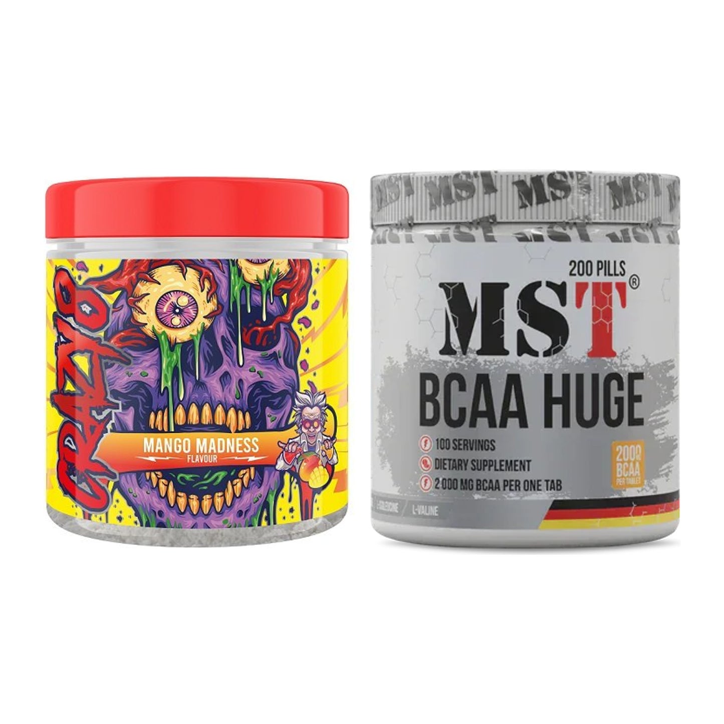 Trainings-Set: Swedish Supplements Crazy + MST BCAA Huge 200 Tabl./ – alle enthaltenen Artikel