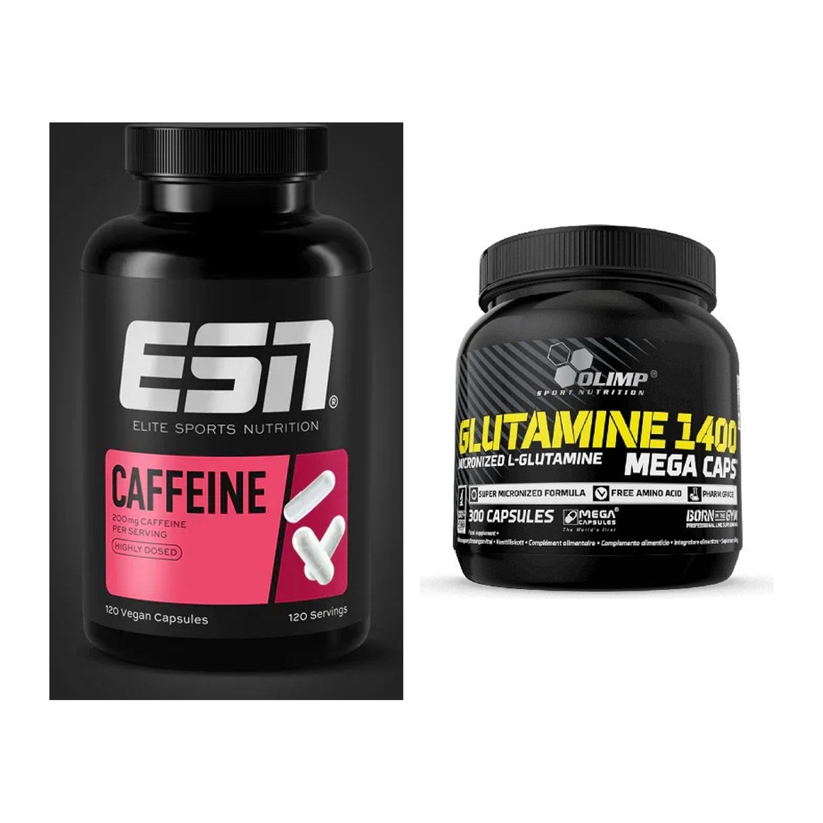 Trainings-Set: ESN Caffeine Caps + Olimp L-Glutamine Mega Caps – alle enthaltenen Artikel