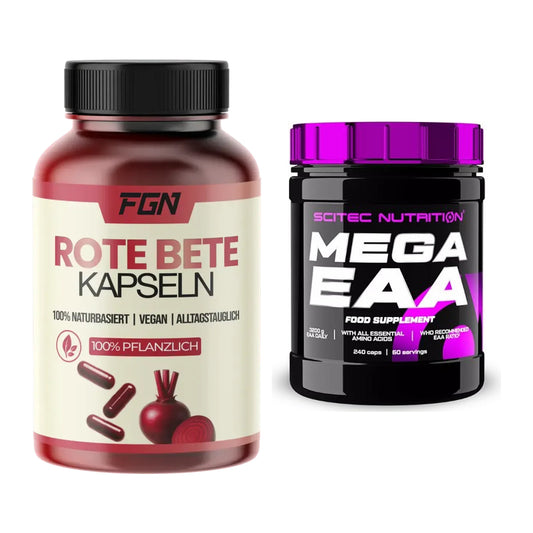 Set de antrenament: sfeclă roșie FGN + Scitec Mega EAA - toate articolele incluse