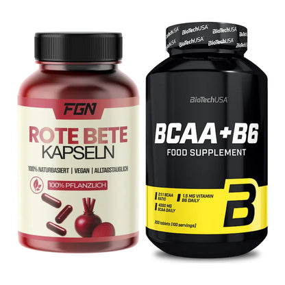 Trainings-Set: FGN Rote Beete + BioTech BCAA+B6 200 Tabl – alle enthaltenen Artikel
