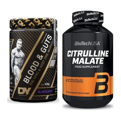 Trainings-Set: DY Nutrition Blood&Guts + BioTech Citrulline Malate – alle enthaltenen Artikel