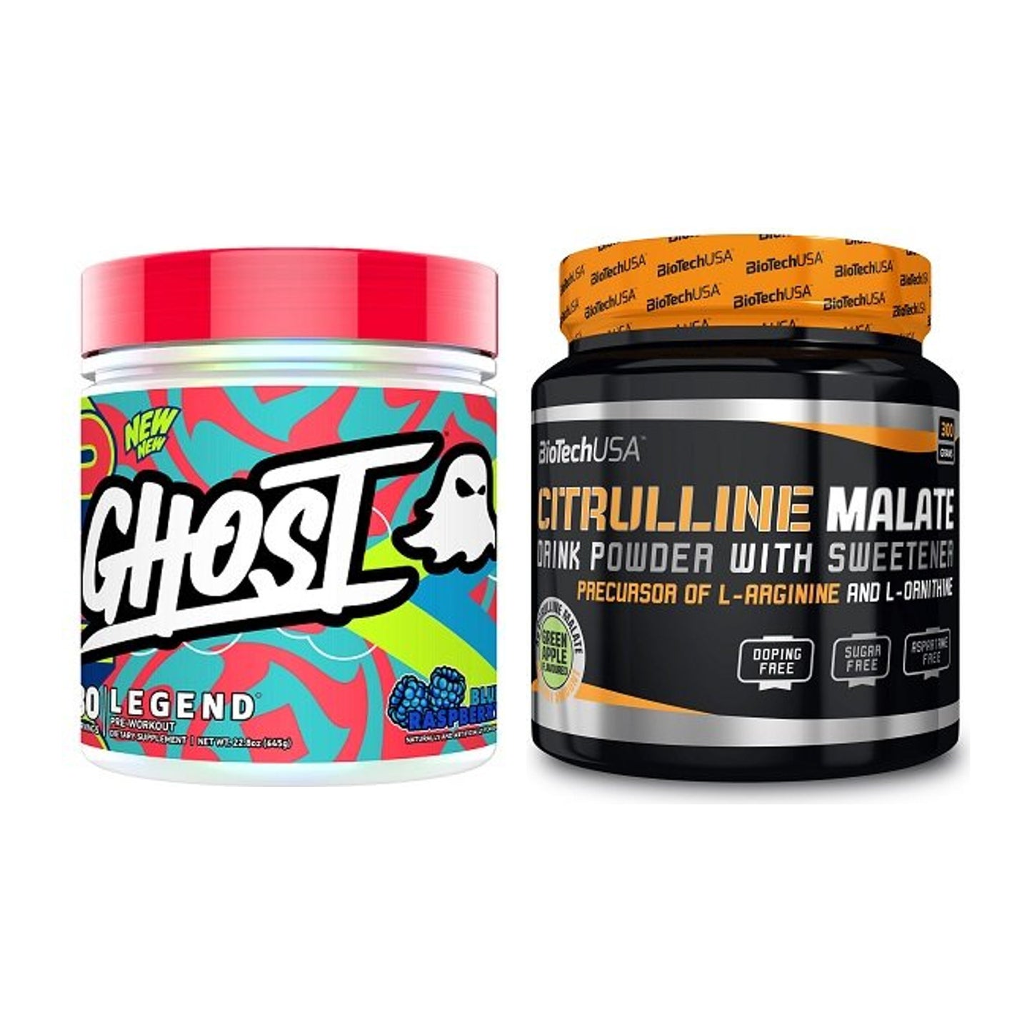 Trainings-Set: Ghost Legend V4 30 Serv. + BioTech Citrulline Malate – alle enthaltenen Artikel