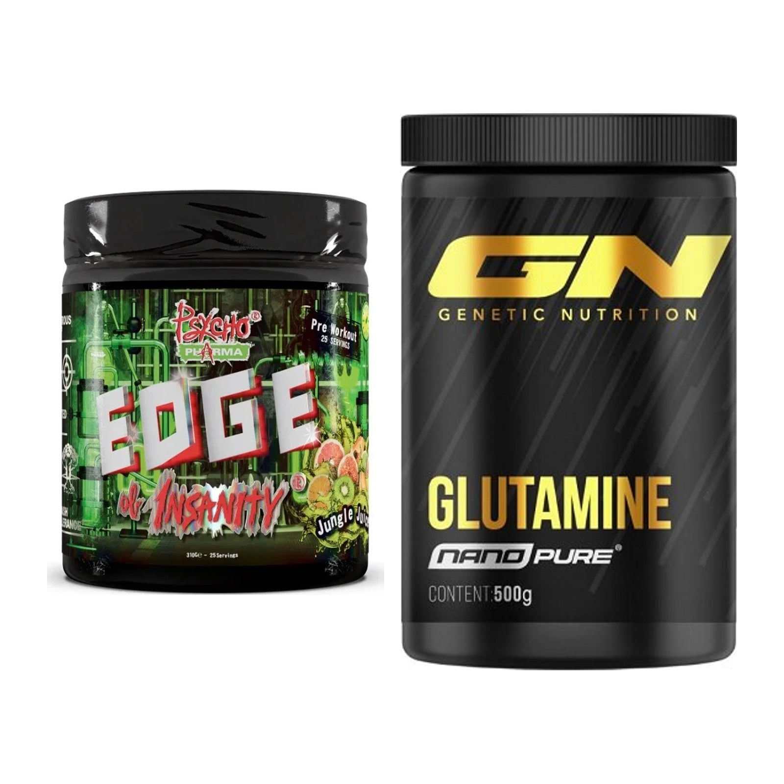 Trainings-Set: Psycho Pharma Edge of Insanity + GN Nano Pure Glutamine – alle enthaltenen Artikel