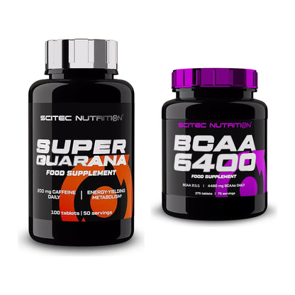 Trainings-Set: Scitec Super Guarana 100 Tabl. + Scitec BCAA 6400 – alle enthaltenen Artikel