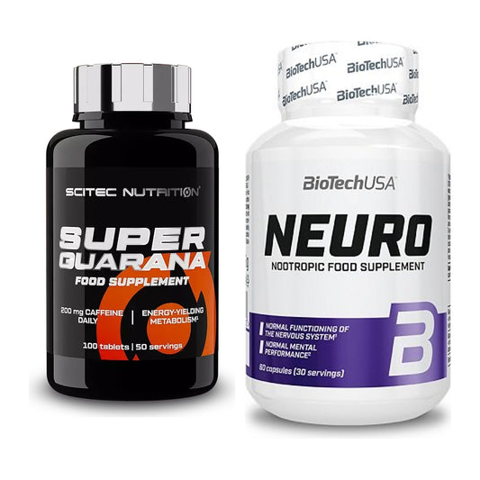 Trainings-Set: Scitec Super Guarana 100 Tabl. + BioTech Neuro – alle enthaltenen Artikel