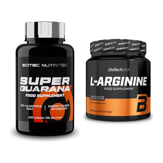 Trainings-Set: Scitec Super Guarana 100 Tabl. + BioTech L-Arginin – alle enthaltenen Artikel