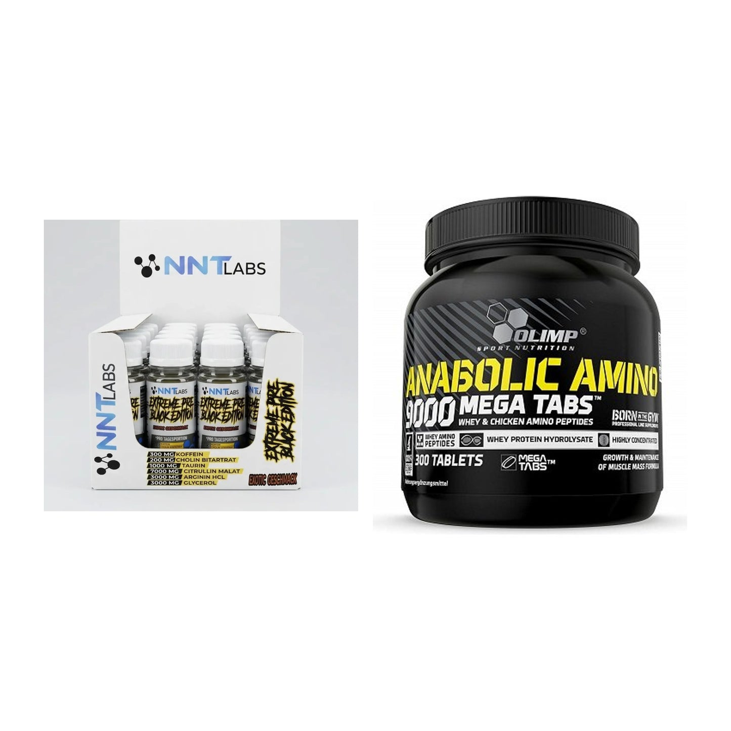 Trainings-Set: NNT Extreme Black Edition + Olimp Anabolic Amino 9000 – alle enthaltenen Artikel