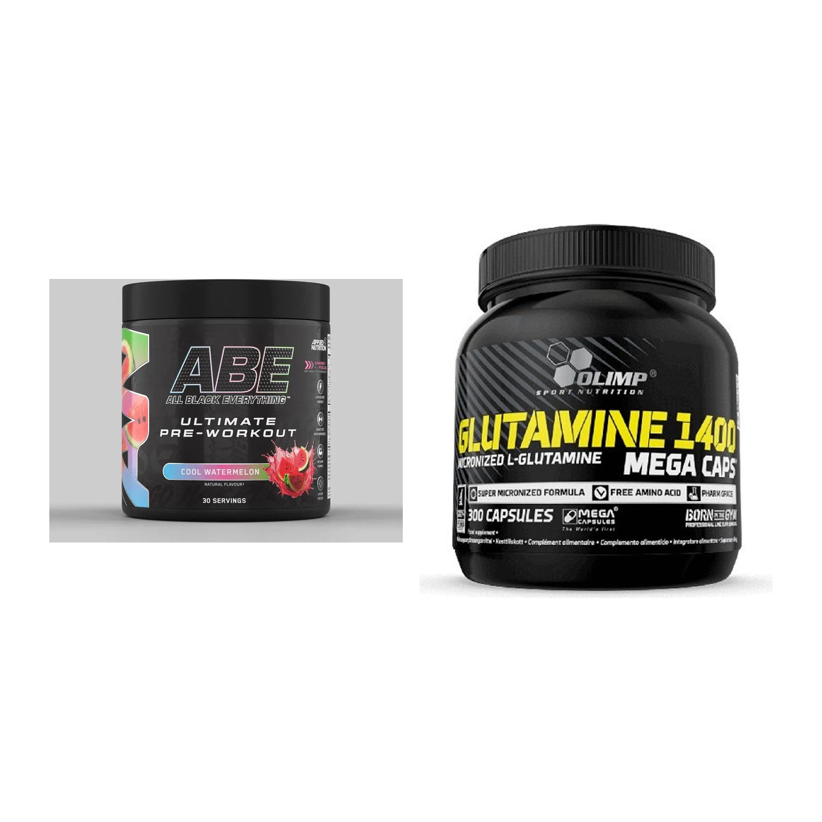 Trainings-Set: Applied Nutrition A.B.E + Olimp L-Glutamine Mega – alle enthaltenen Artikel