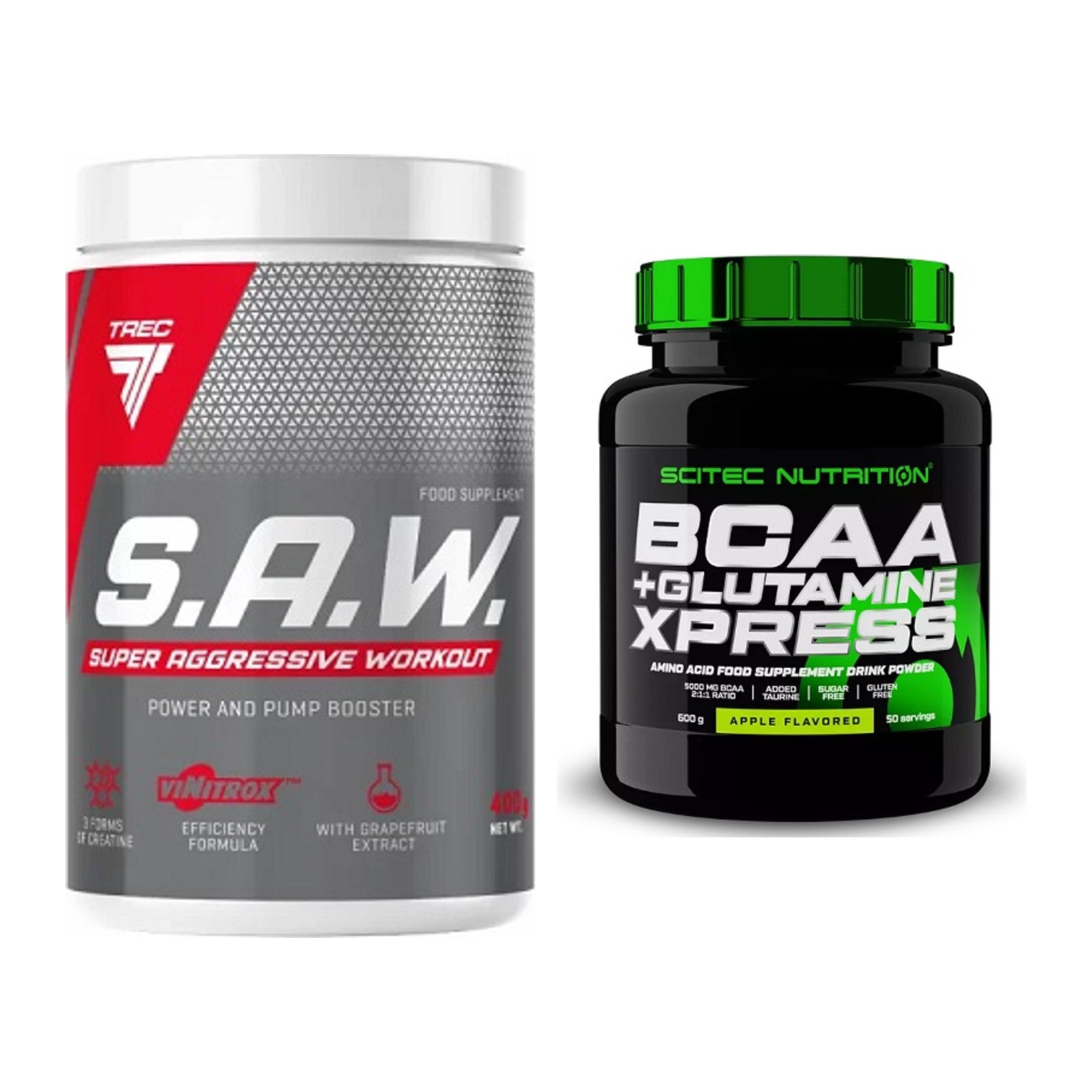 Trainings-Set: Trec Nutrition SAW Booster + Scitec BCAA+ Glutamine – alle enthaltenen Artikel