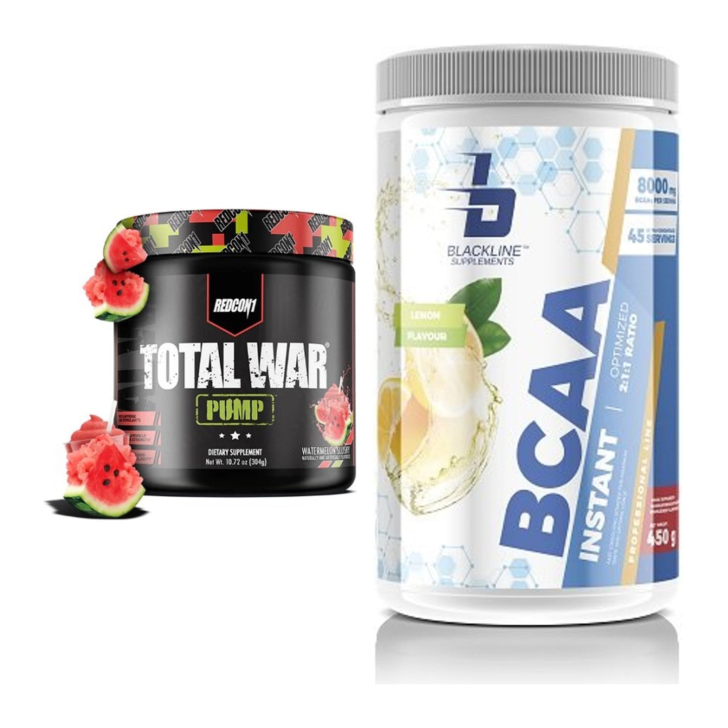 Trainings-Set: Redcon1 Total War PUMP + Blackline Supplements BCAA – alle enthaltenen Artikel
