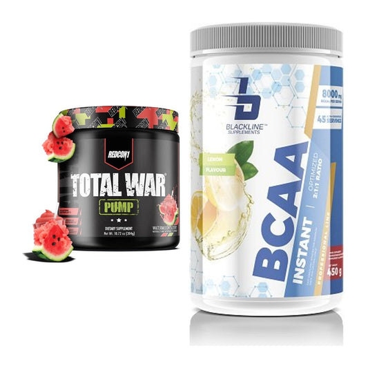 Trainings-Set: Redcon1 Total War PUMP + Blackline Supplements BCAA – alle enthaltenen Artikel