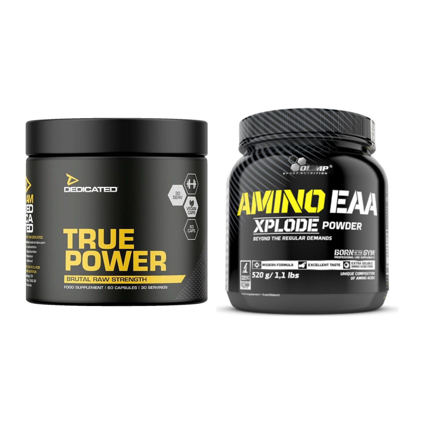 Trainings-Set: Dedicated True Power + Olimp Amino EAA Xplode- 520g – alle enthaltenen Artikel