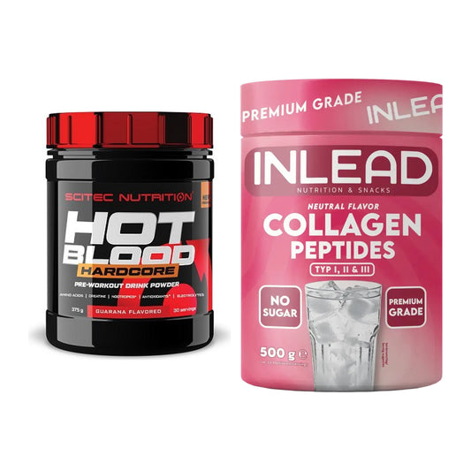 Trainings-Set: Scitec Hot Blood Hardcore + INLEAD Collagen Peptides – alle enthaltenen Artikel