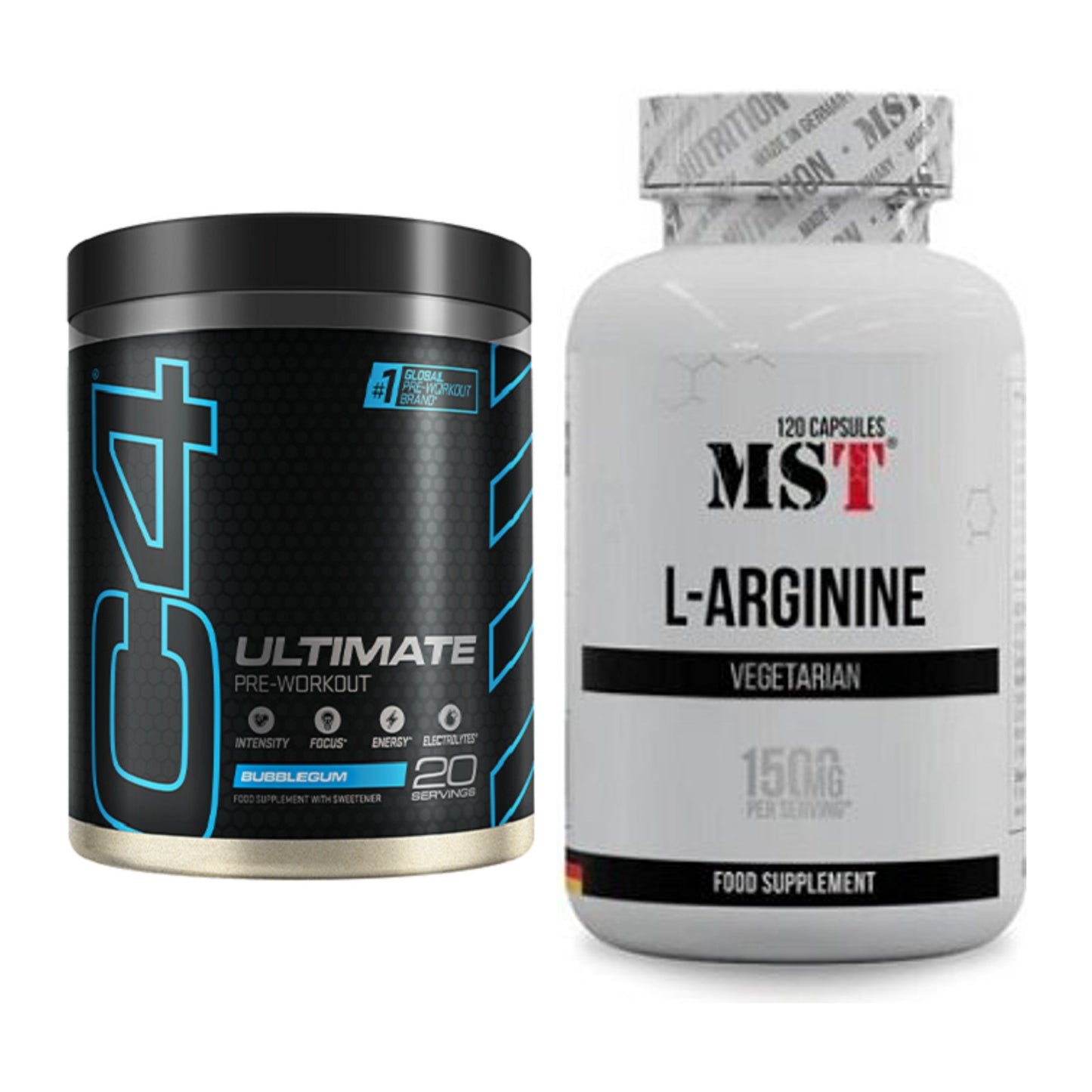 Trainings-Set: Cellucor C4 ULTIMATE 20 + MST L-Arginine 120 Kaps. – alle enthaltenen Artikel