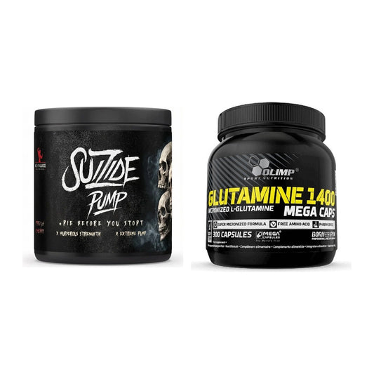 Träningsset: #GYMJUICE SUICIDE PUMP + Olimp L-Glutamine Mega - alla artiklar ingår