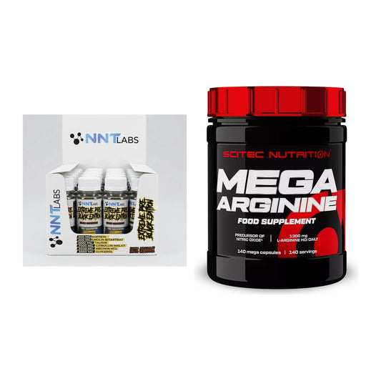 Trainings-Set: NNT Extreme Black Edition Shot + Scitec Mega Arginine – alle enthaltenen Artikel