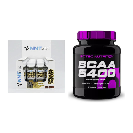Trainings-Set: NNT Extreme Black Edition Shot + Scitec BCAA 6400 – alle enthaltenen Artikel