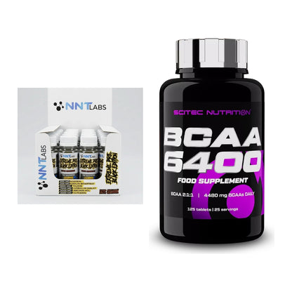 Trainings-Set: NNT Extreme Black Edition Shot + Scitec BCAA 6400 – alle enthaltenen Artikel