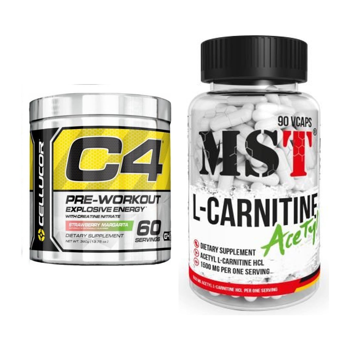 Trainings-Set: Cellucor C4 Original 60 Serv. + MST L-Carnitine Acetyle – alle enthaltenen Artikel