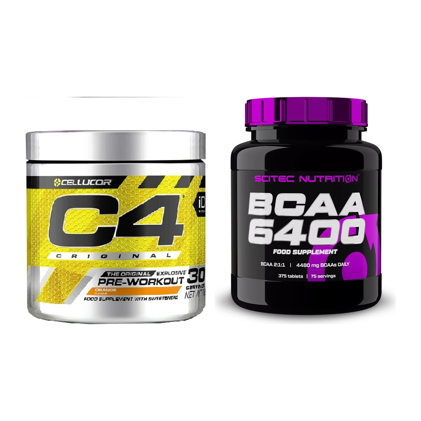 Trainings-Set: Cellucor C4 Original 30Serv. + Scitec BCAA 6400 – alle enthaltenen Artikel