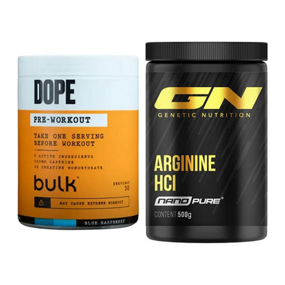Trainings-Set: Bulk Dope Pre-Workout 30 + GN Arginine HCL Nano Pure – alle enthaltenen Artikel
