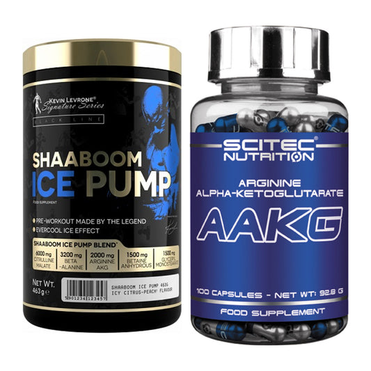 Trainings-Set: Kevin Levrone Shaaboom Ice Pump + Scitec AAKG – alle enthaltenen Artikel