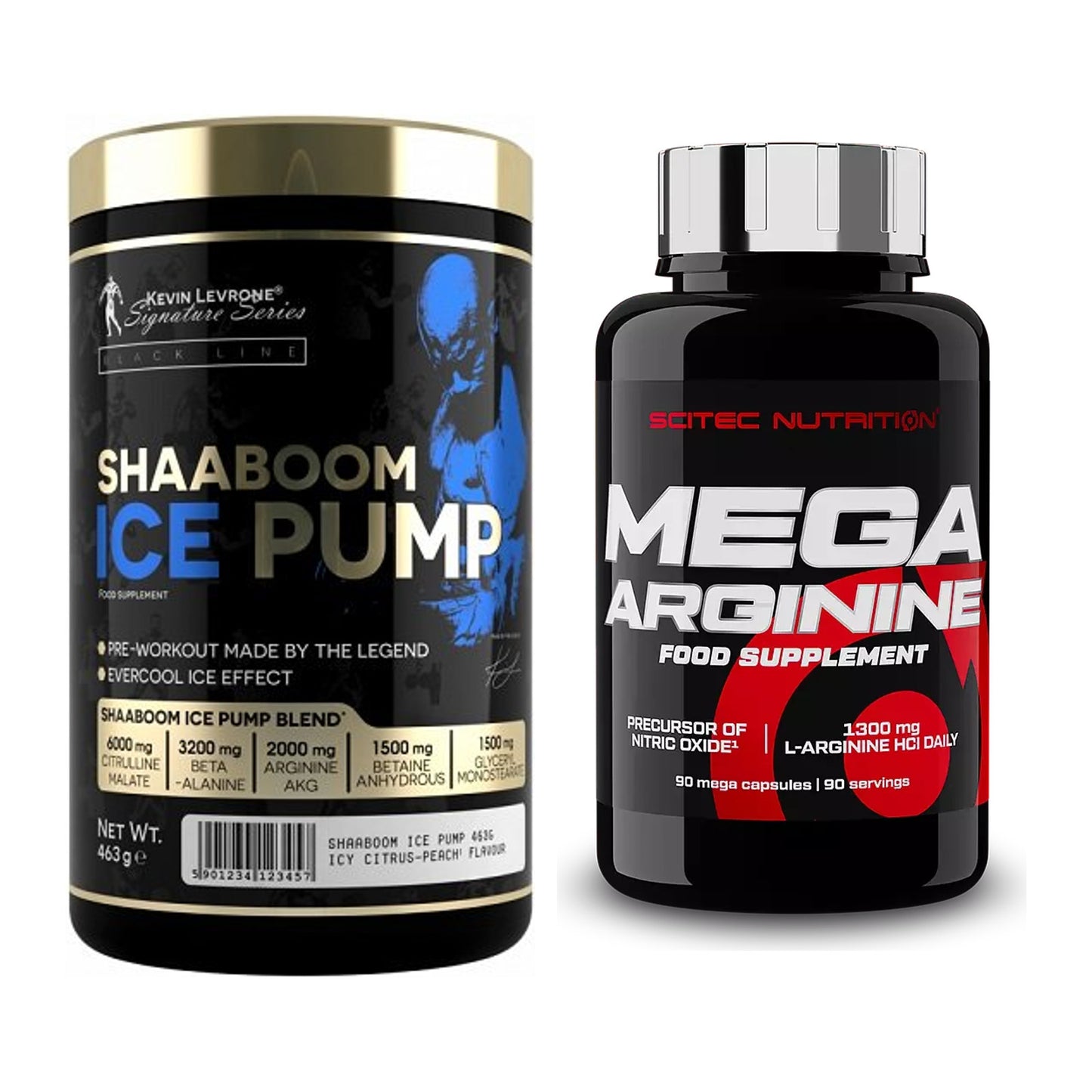 Trainings-Set: Kevin Levrone Shaaboom Ice Pump + Scitec Mega Arginine – alle enthaltenen Artikel