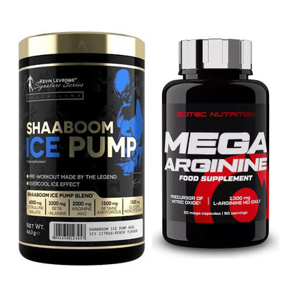 Trainings-Set: Kevin Levrone Shaaboom Ice Pump + Scitec Mega Arginine – alle enthaltenen Artikel