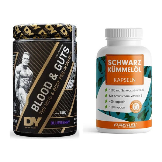 Trainings-Set: DY Nutrition Blood&Guts + ProFuel Schwarzkümmelöl – alle enthaltenen Artikel