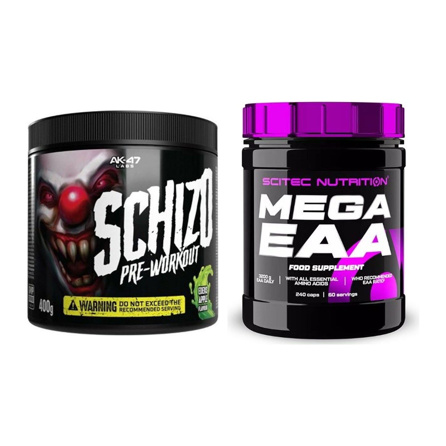 Trainings-Set: AK47 Labs Schizo Pre-Workout + Scitec Mega EAA – alle enthaltenen Artikel