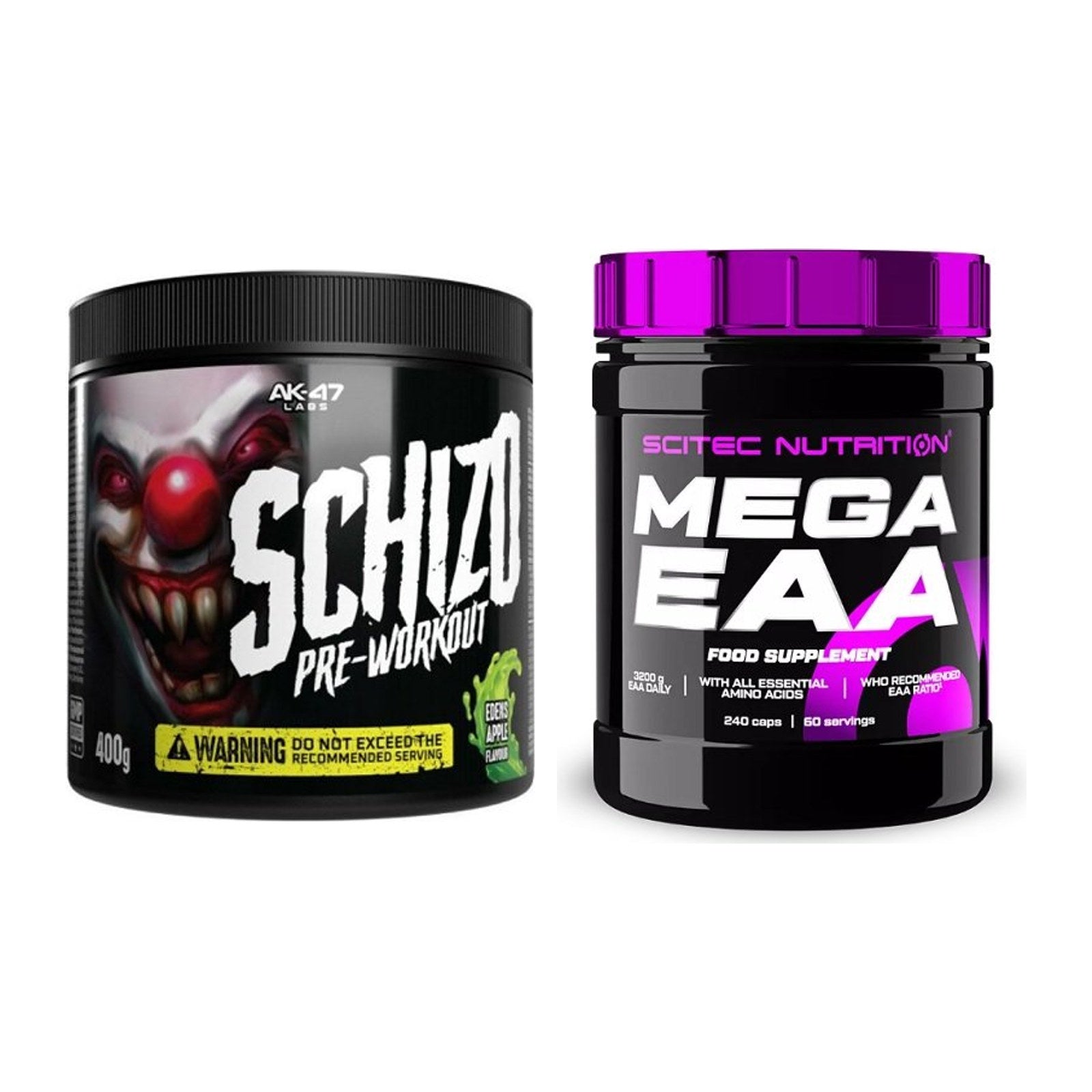 Trainings-Set: AK47 Labs Schizo Pre-Workout + Scitec Mega EAA – alle enthaltenen Artikel