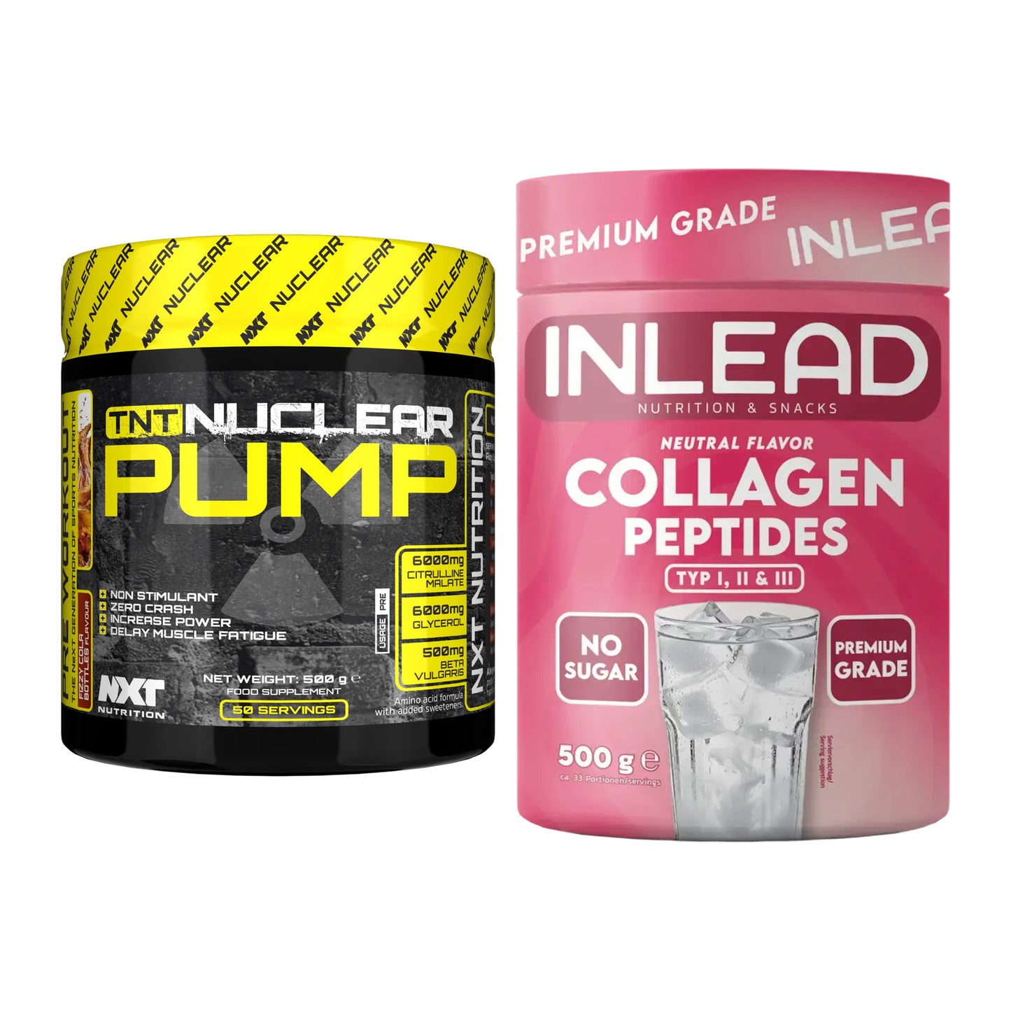 Trainings-Set: NXT Nutrition TNT Nuclear + INLEAD Collagen Peptides – alle enthaltenen Artikel