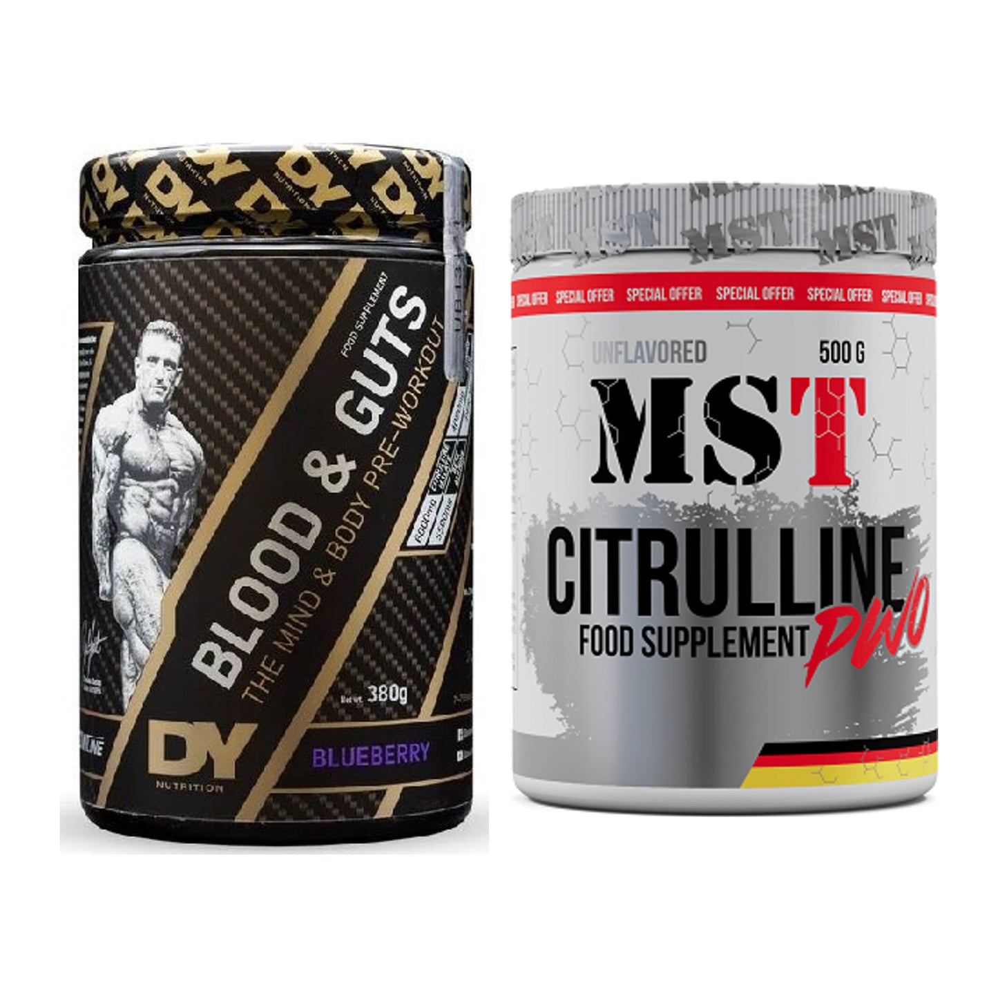 Trainings-Set: DY Nutrition Blood&Guts + MST Citrulline Malat 500g – alle enthaltenen Artikel