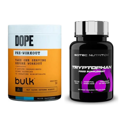 Trainings-Set: Bulk Dope Pre-Workout 30 Serv. + Scitec Tryptophan – alle enthaltenen Artikel