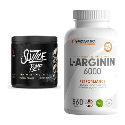 Trainings-Set: #GYMJUICE SUIZIDE PUMP + ProFuel L-Arginin 6000 – alle enthaltenen Artikel