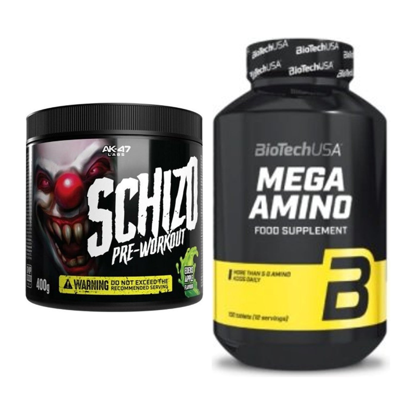 Trainings-Set: AK47 Labs Schizo Pre-Workout + BioTech Mega Amino – alle enthaltenen Artikel