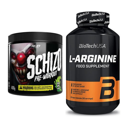 Trainings-Set: AK47 Labs Schizo Pre-Workout + BioTech L-Arginine – alle enthaltenen Artikel